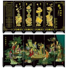 漆器仿古屏風 002 琴棋書畫 中國特色工藝品